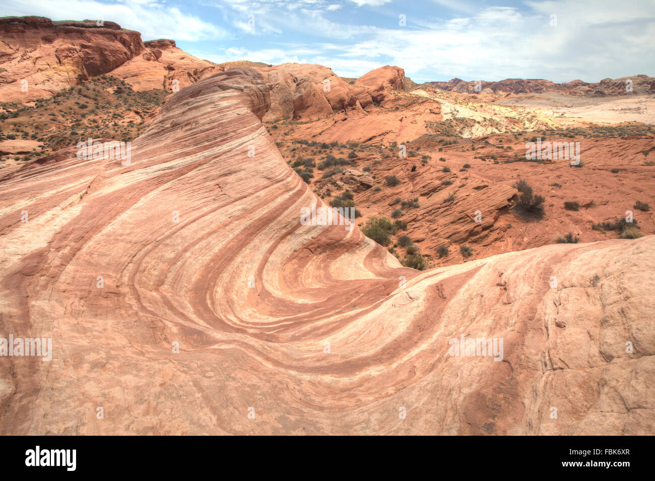 The Fire Wave, Valley of Fire State Park, Nevada Stock Photo