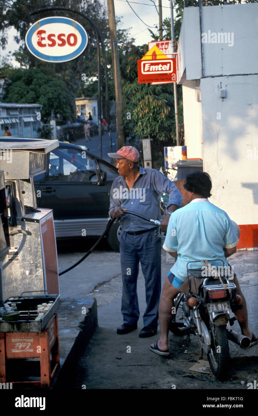 Petrol filling station on the island of Mauritius Stock Photo Alamy