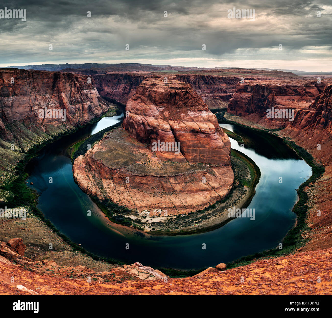 Horseshoe Bend, Colorado River near Page, Arizona Stock Photo