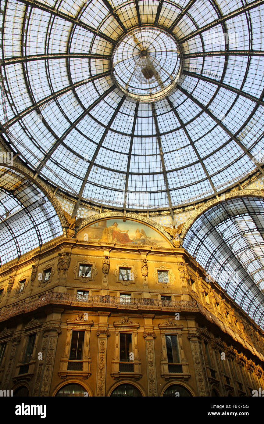 Galleria Vittorio Emanuele shopping Center in Milan, Italy Stock Photo