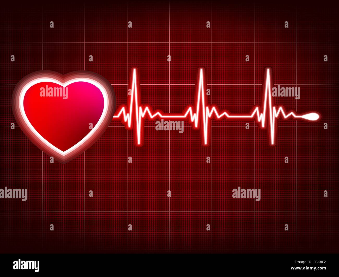 Heart and heartbeat symbol on monitor. EPS 8 Stock Vector