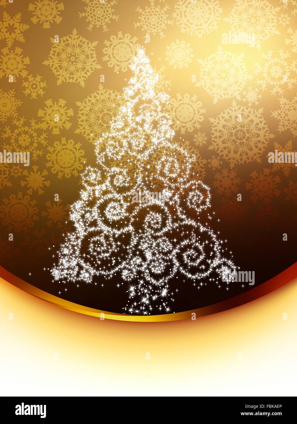 Christmas tree illustration on golden. EPS 8 Stock Vector Image & Art ...