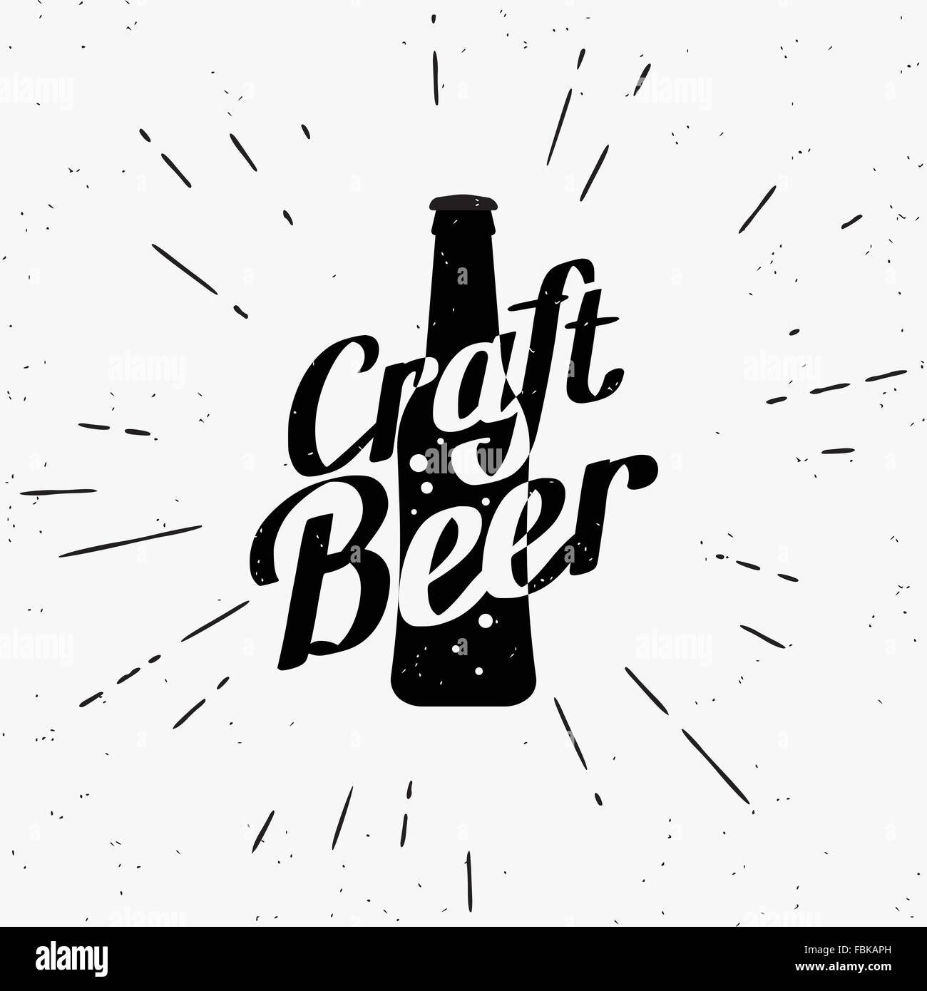Craft beer black label Stock Vector