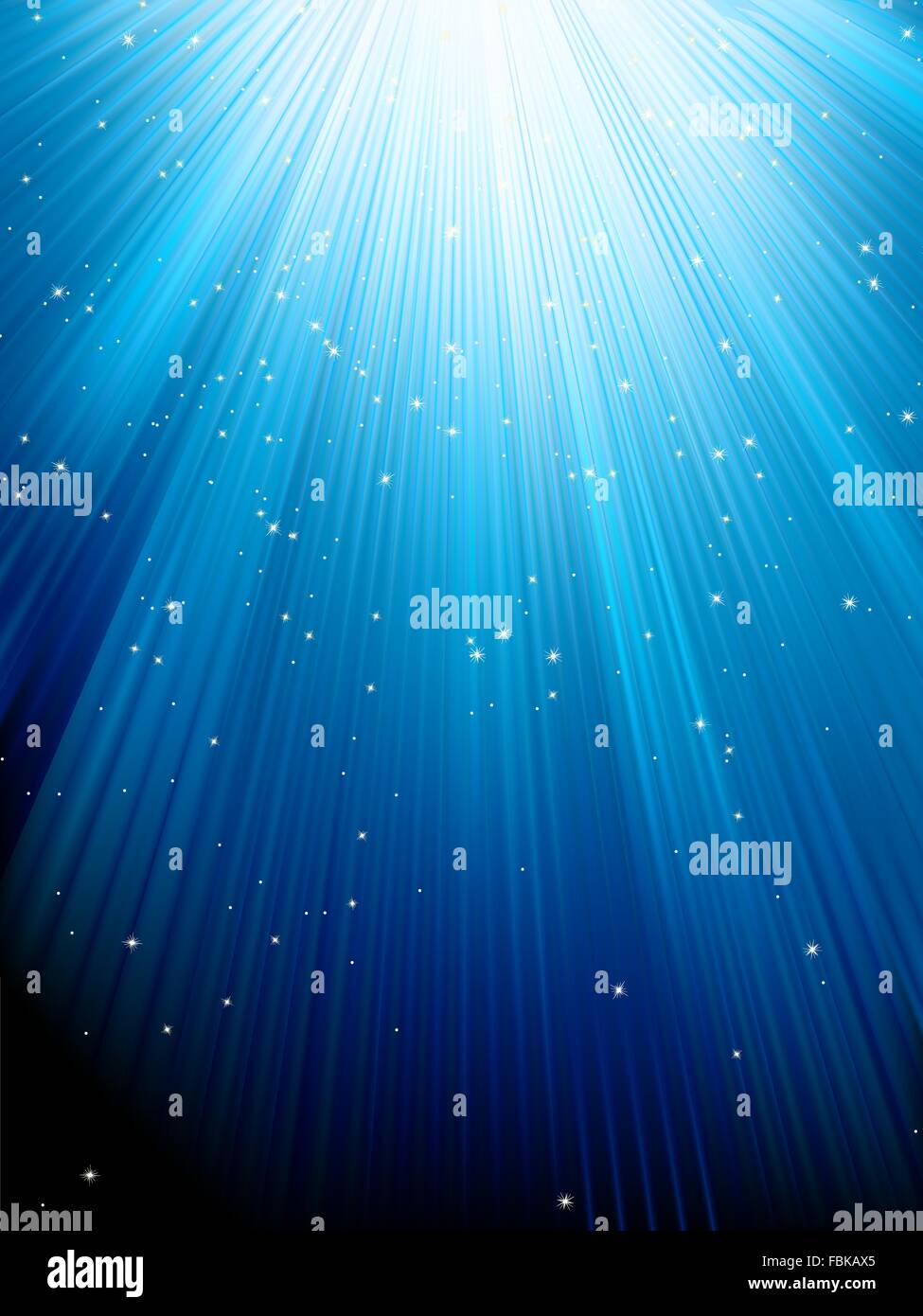 Falling Rays Illustration Snow and stars are falling on blue rays. EPS 8 Stock Vector Image & Art ...
