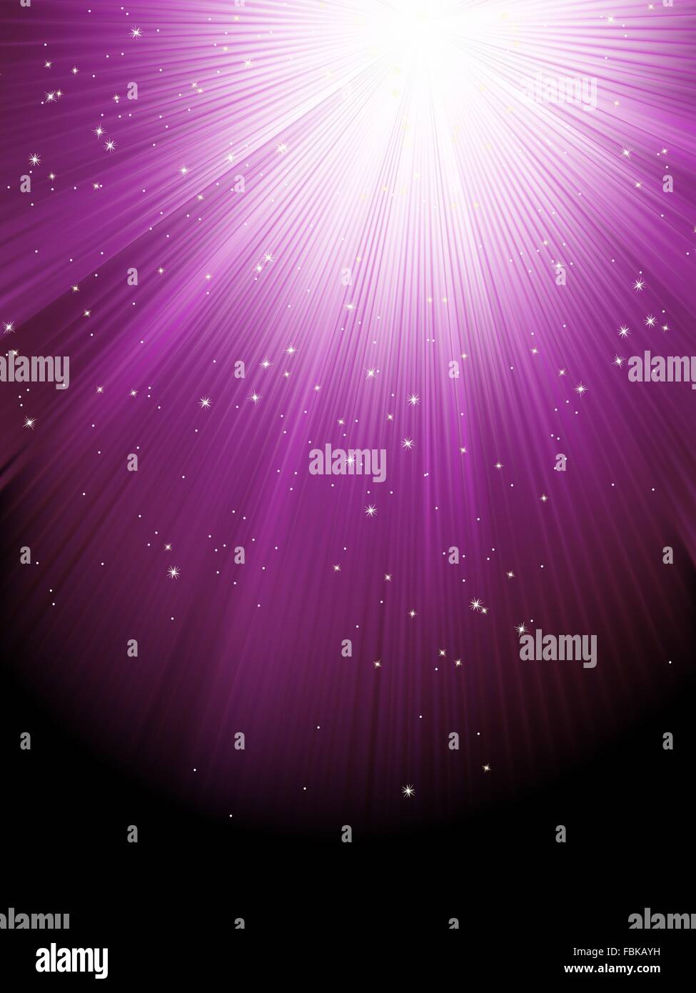 Snow and stars are falling on purple rays. EPS 8 Stock Vector Image ...