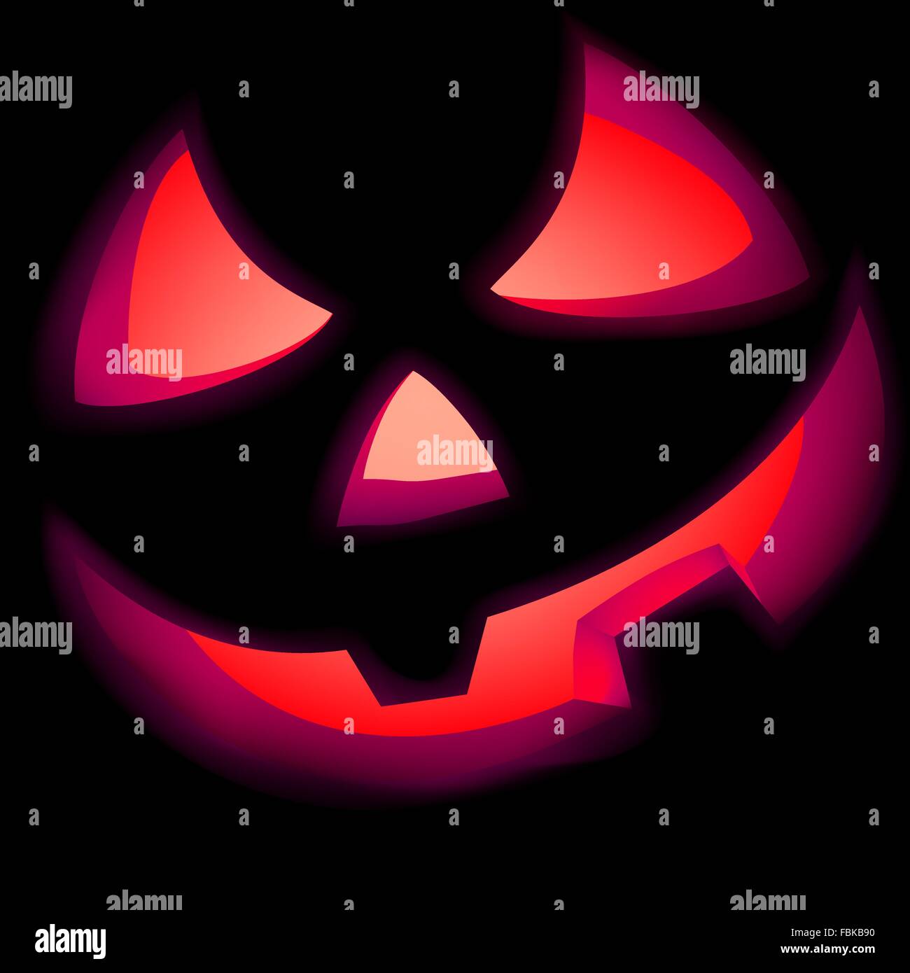 Jack O Lantern pumpkin illuminated green. EPS 8 Stock Vector Image ...