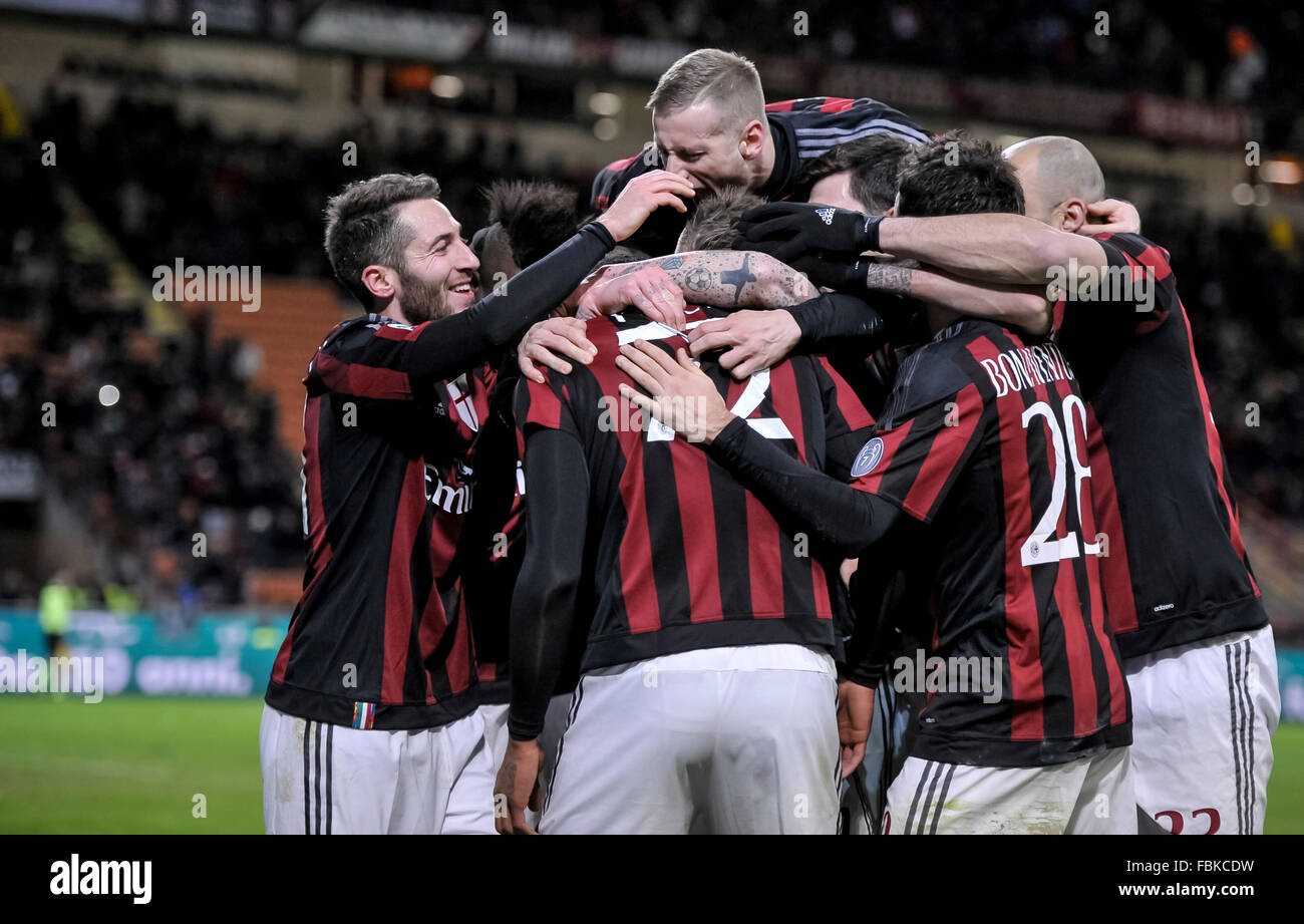 Milan Italy 17th Jan 2016 Kevin Prince Boateng Number 72 Stock Photo Alamy