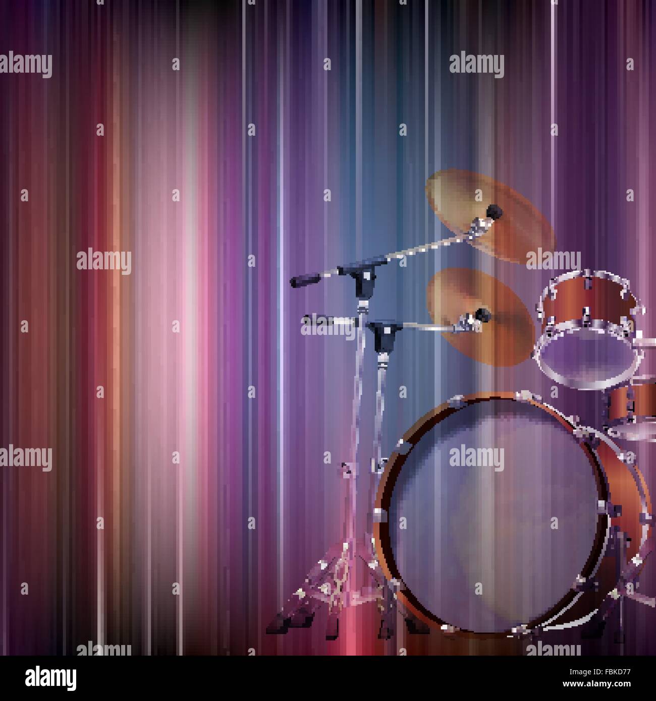 abstract blue music background with drum kit Stock Vector Image & Art ...
