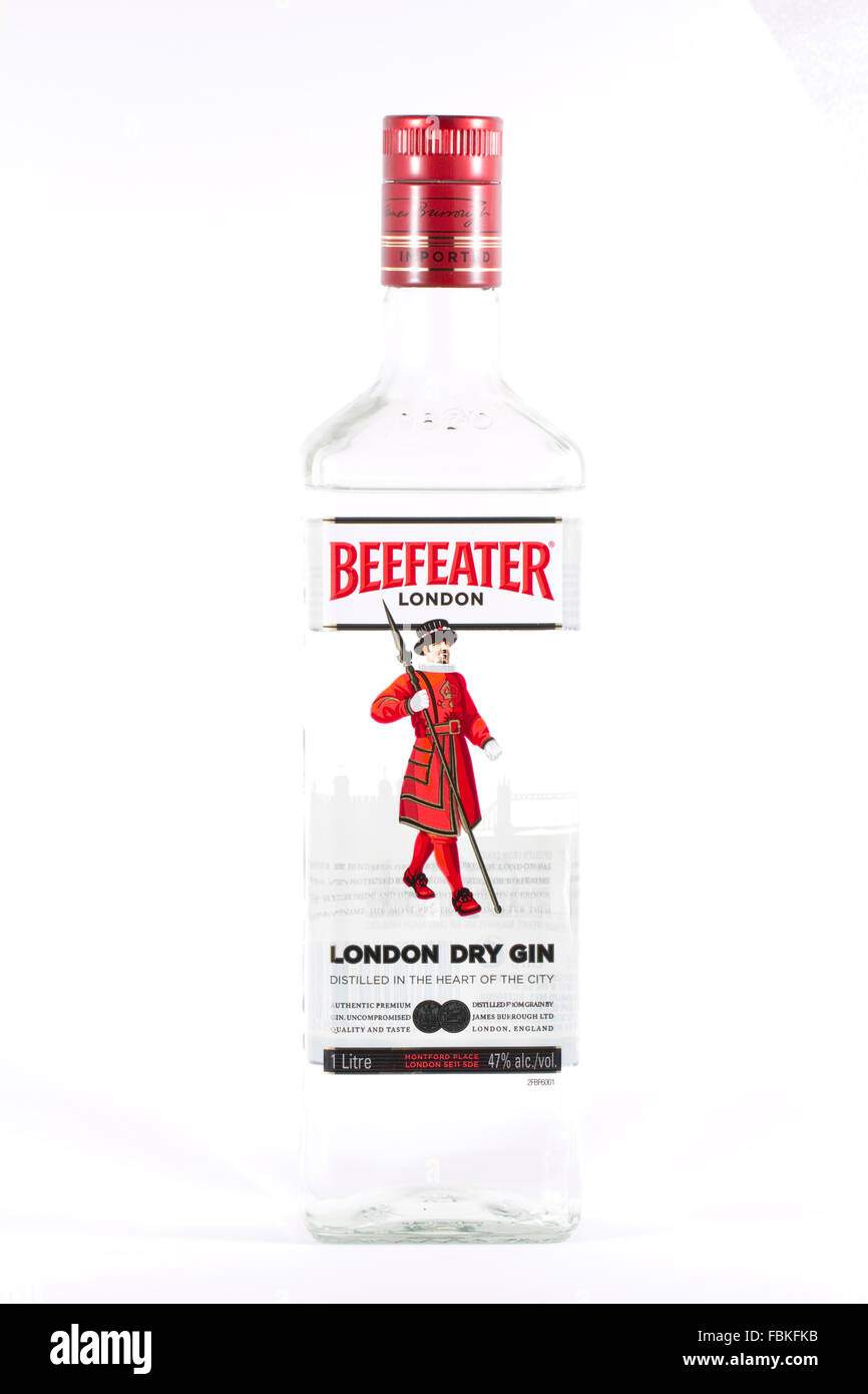 beefeater gin on white Stock Photo