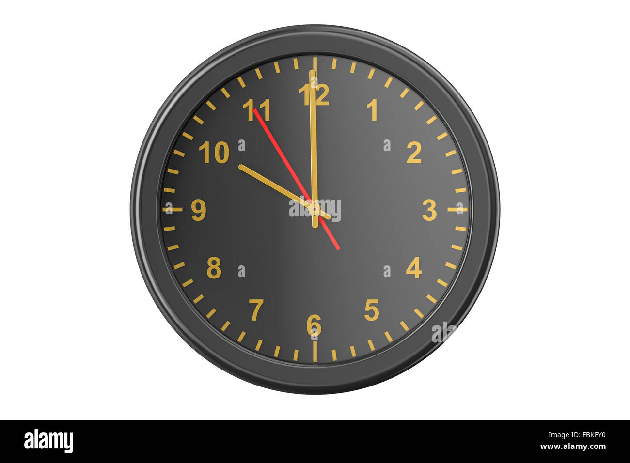 black wall clock isolated on the white background Stock Photo - Alamy