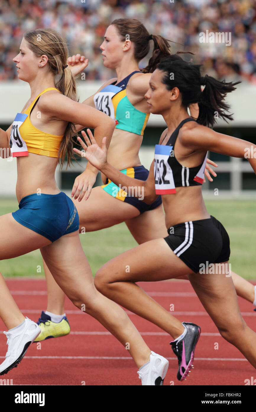 Teen in sports top and competition brief Stock Photo