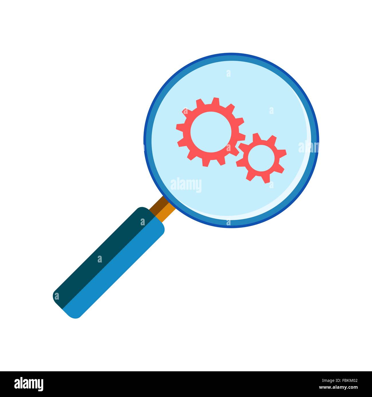 Vector magnifying glass gear icon hi-res stock photography and images ...