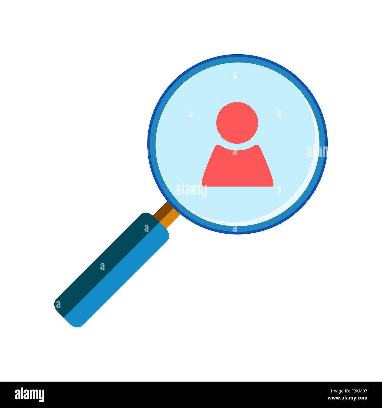 Magnifying glass with person icon Stock Vector Image & Art Alamy
