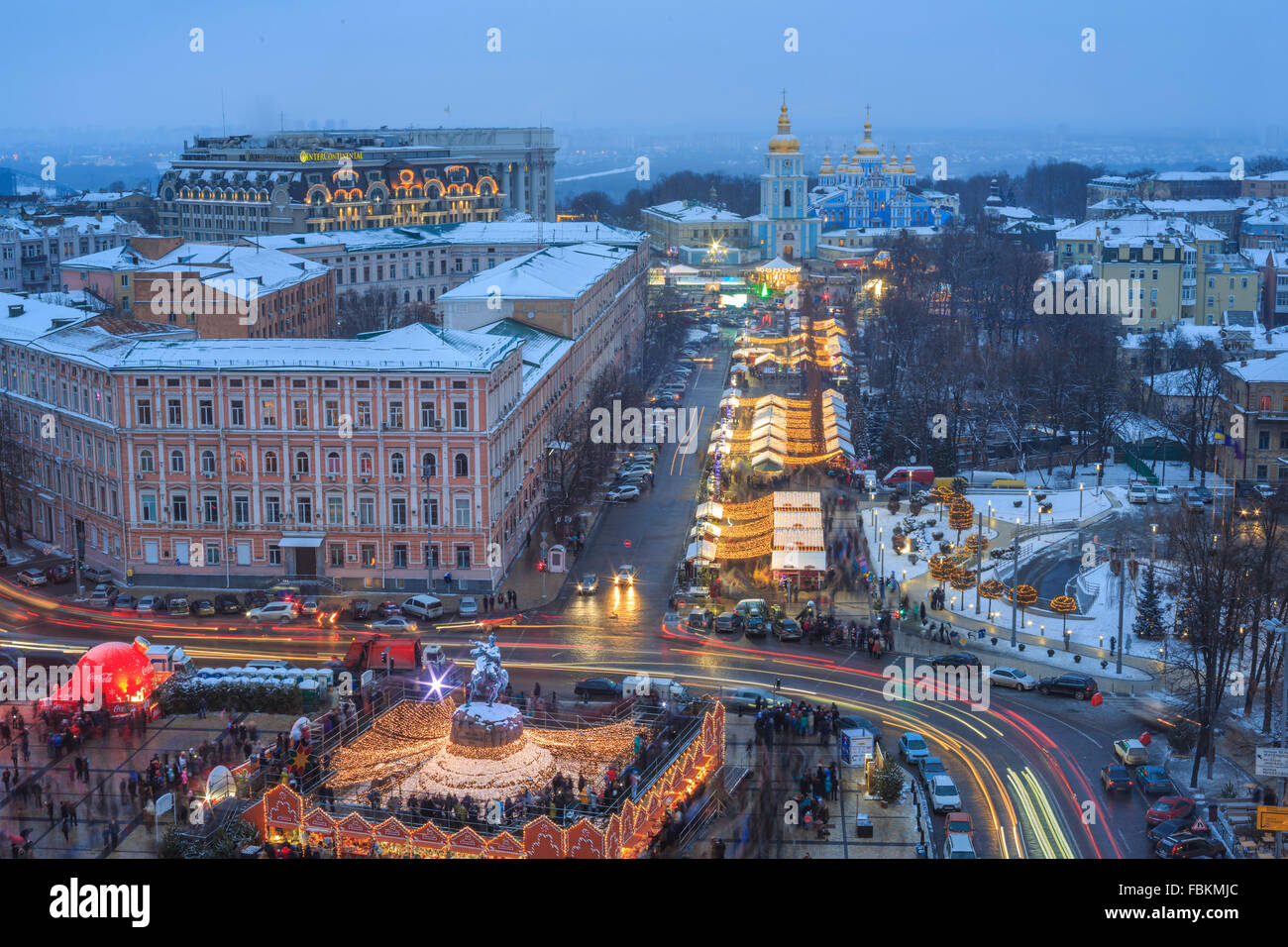 cathedral, sophia, ukraine, kiev, st, view, kyiv, city, tower, orthodox, saint, famous, church, bell, square, old, architecture, Stock Photo