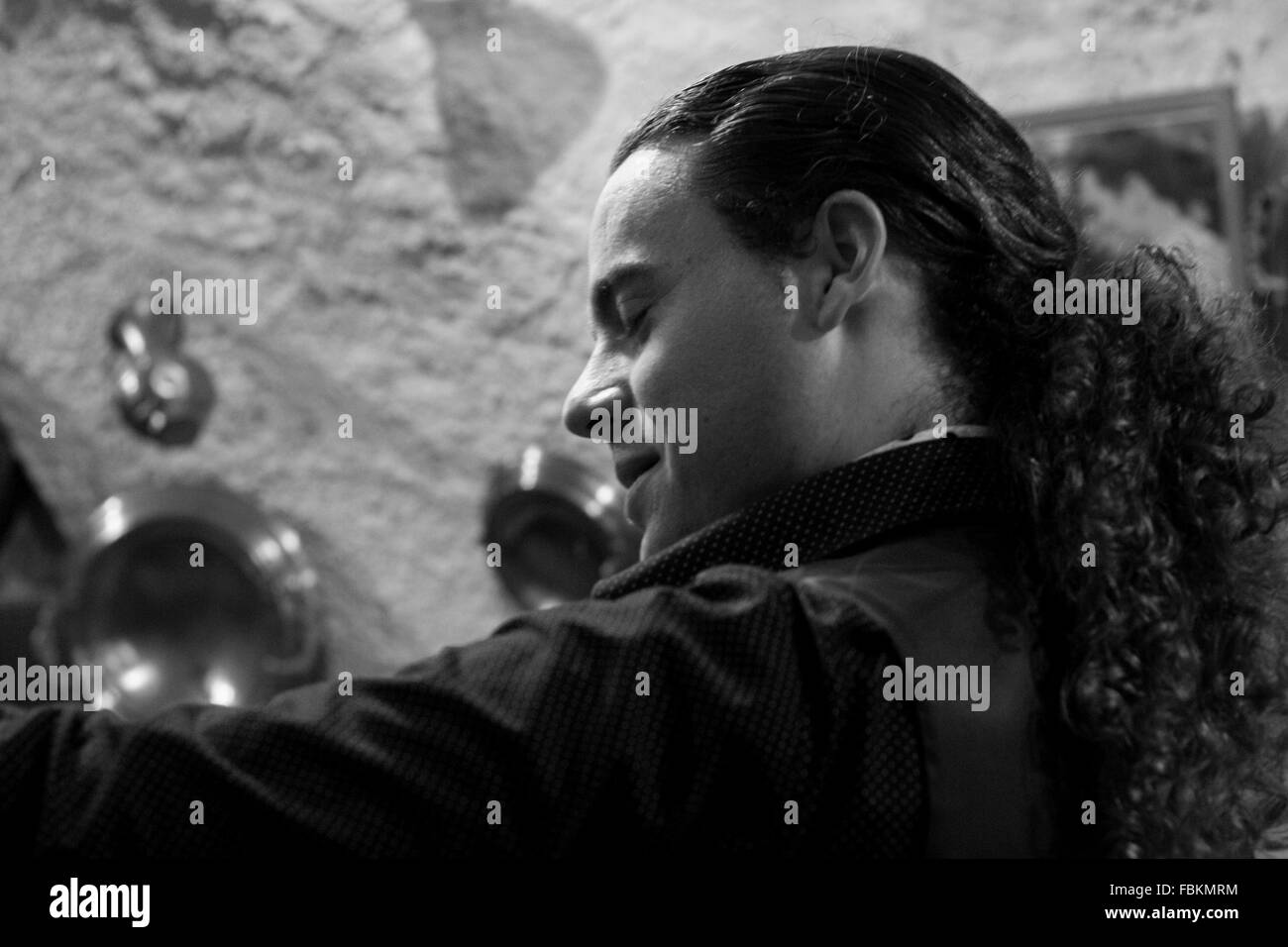 GRANADA, SPAIN, MARCH 8: Flamenco performance in typical Sacromonte quarter cave, in Granada, Spain on 8 March 2009 Stock Photo