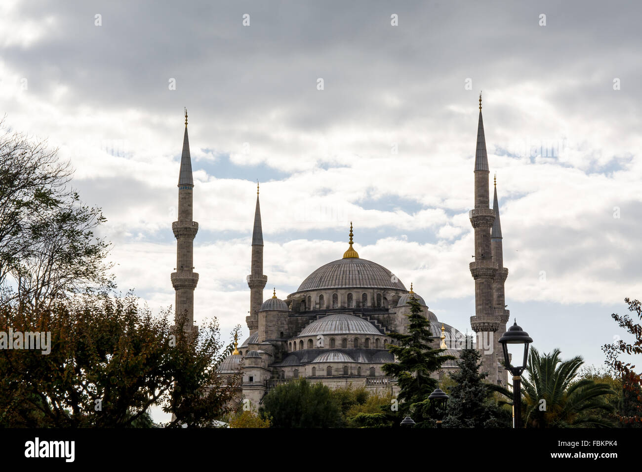 Blue mosque view from Sultanahmet square under a clouds Stock Photo - Alamy