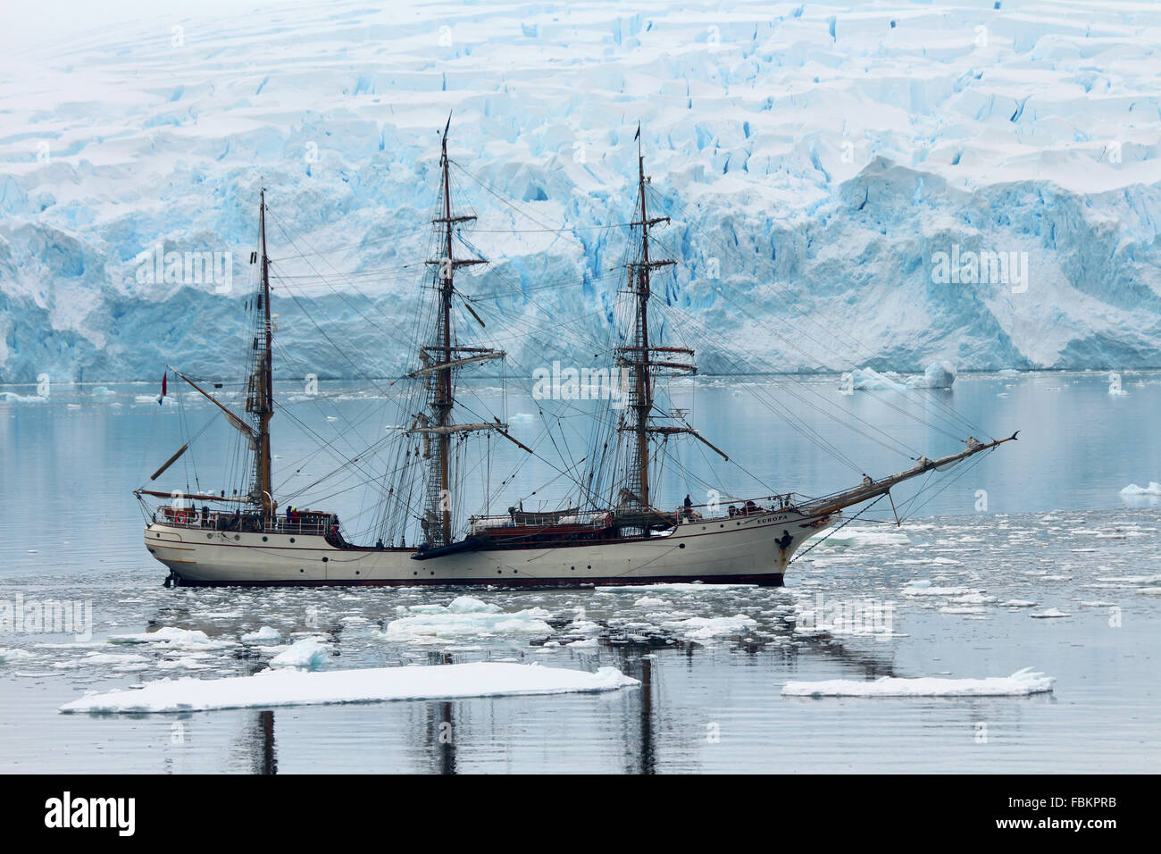 copy of shackletons ship endurance in Antarctica Stock Photo