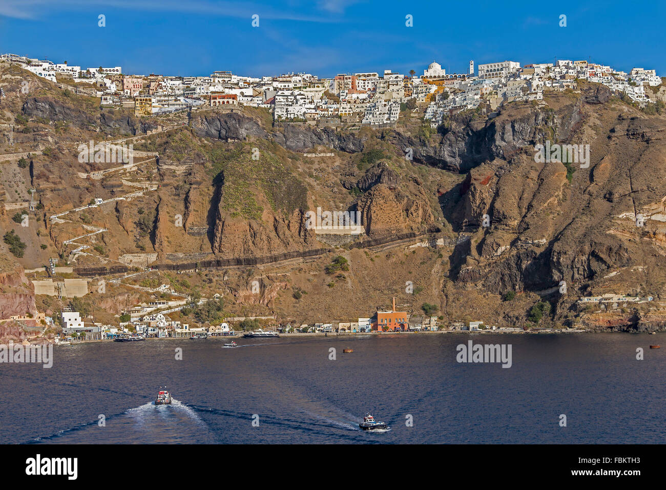 Thera The Capital Of Santorini Greece Stock Photo