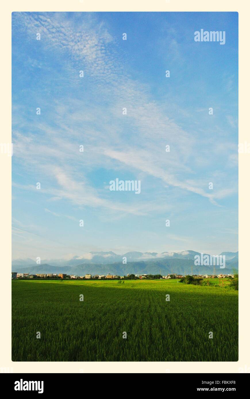 Clear Skies In A Mountainous Setting Stock Photo