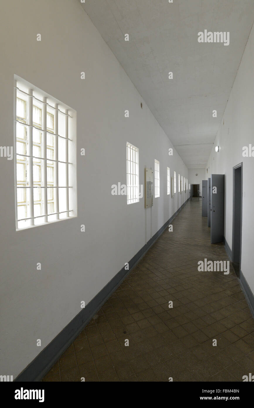 corridor in Peniche prison Stock Photo