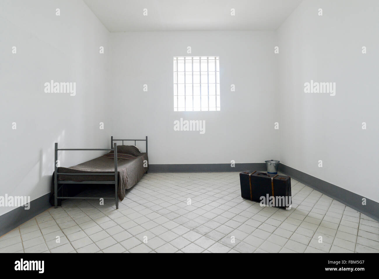 cell inside Peniche ex-political prison Stock Photo