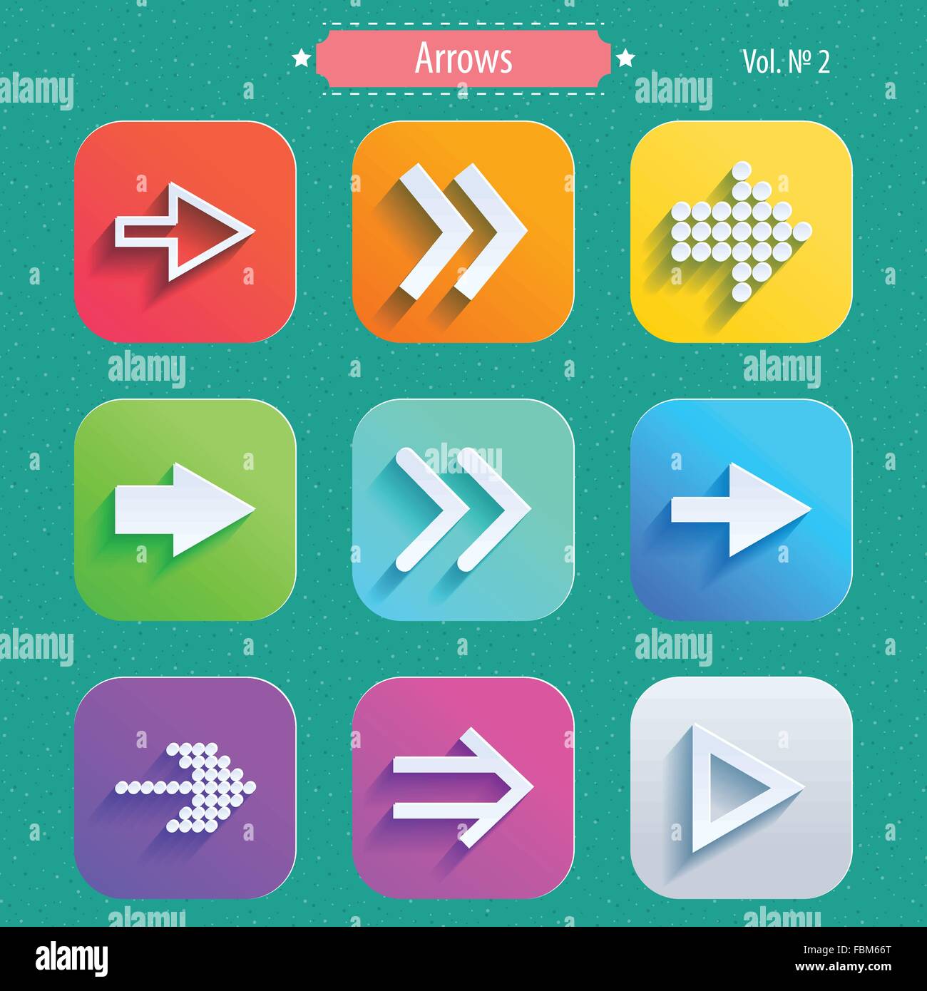 Set arrow icons, flat UI design trend Stock Vector Image & Art - Alamy
