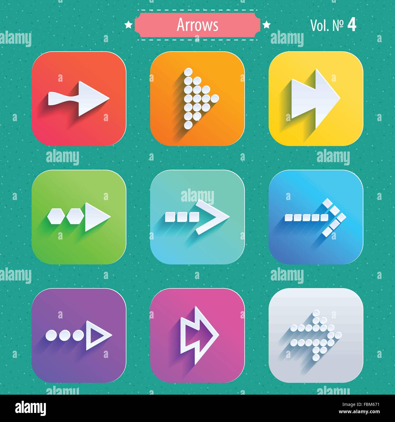 Set arrow icons, flat UI design trend Stock Vector Image & Art - Alamy