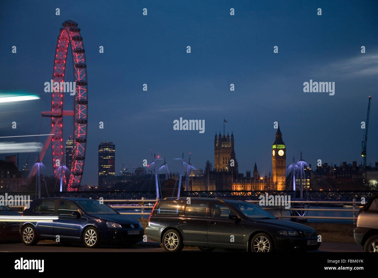 Big Ben, Golden Eye at night. London 