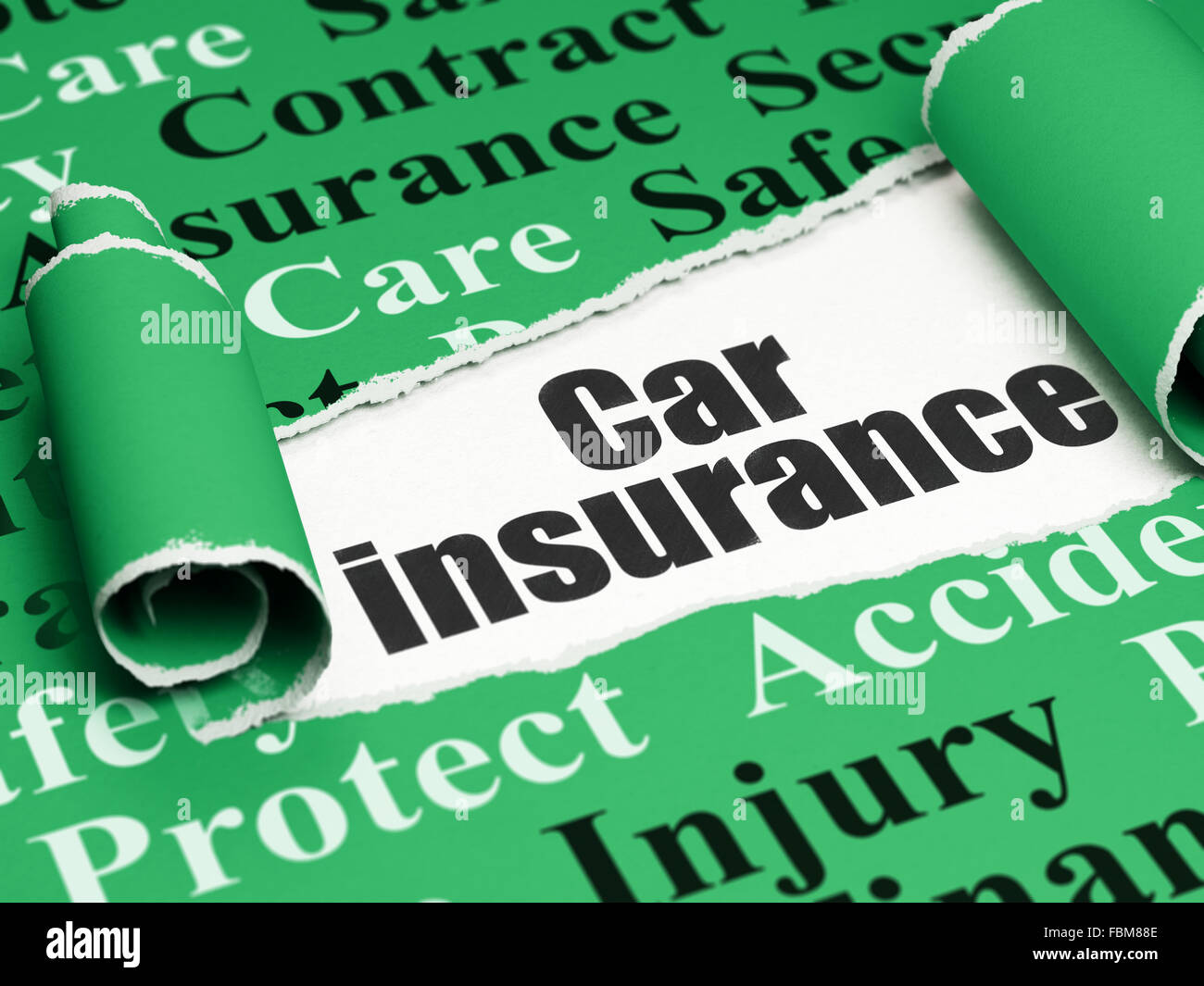Insurance concept: black text Car Insurance under the piece of  torn paper Stock Photo