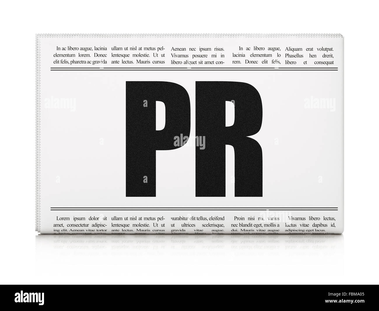 Marketing concept: newspaper headline PR Stock Photo - Alamy