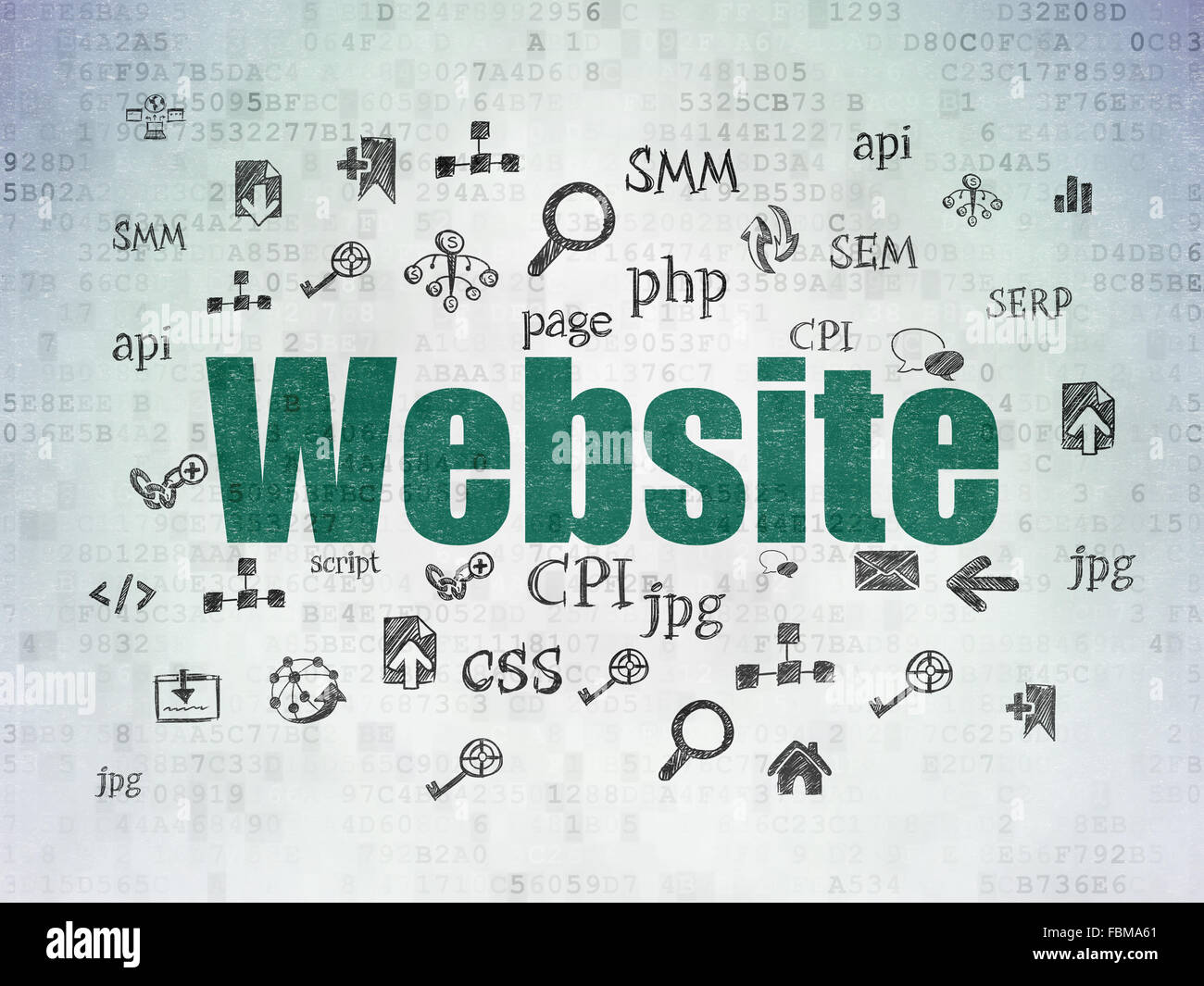 Web development concept: Website on Digital Paper background Stock ...