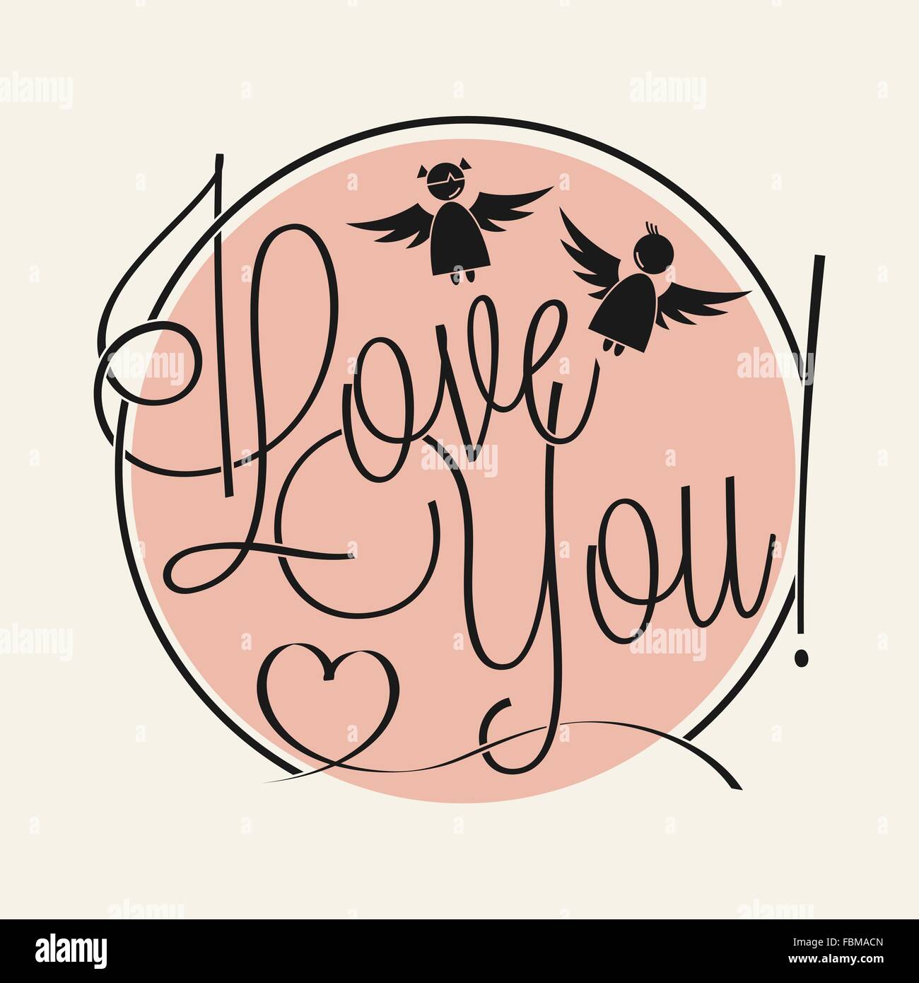 I Love You hand lettering for your design Stock Vector