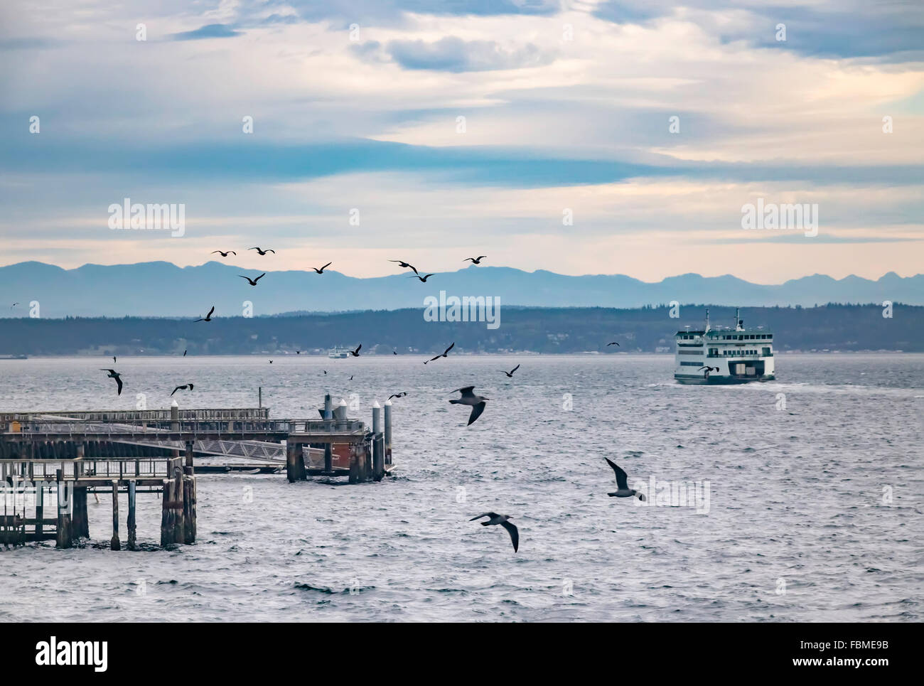 Ferry leaving Port Townsend, Washington, United States Stock Photo