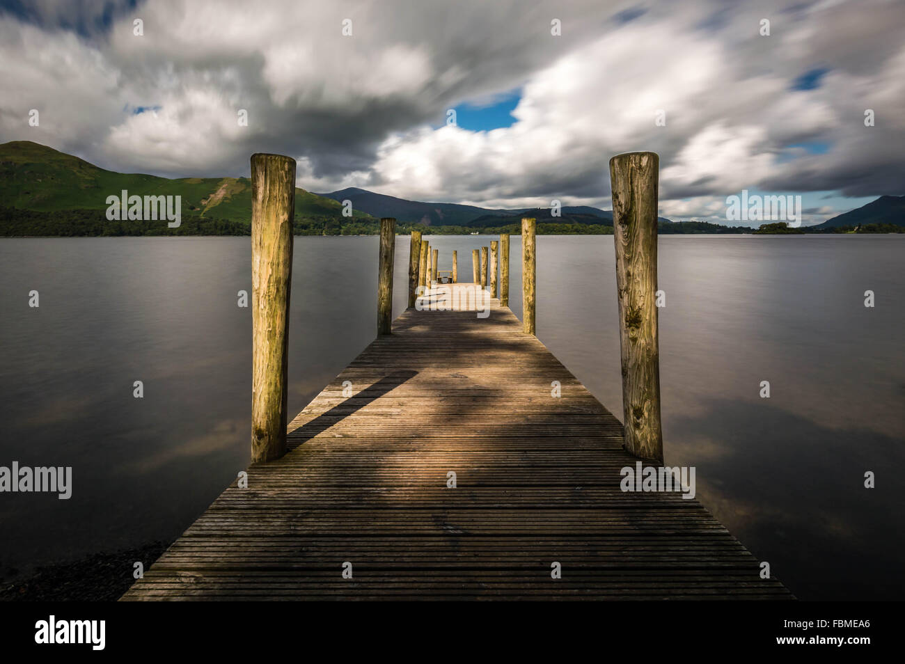 Derwentwater Jetty, Lake District, Cumbria, England, United Kingdom Stock Photo