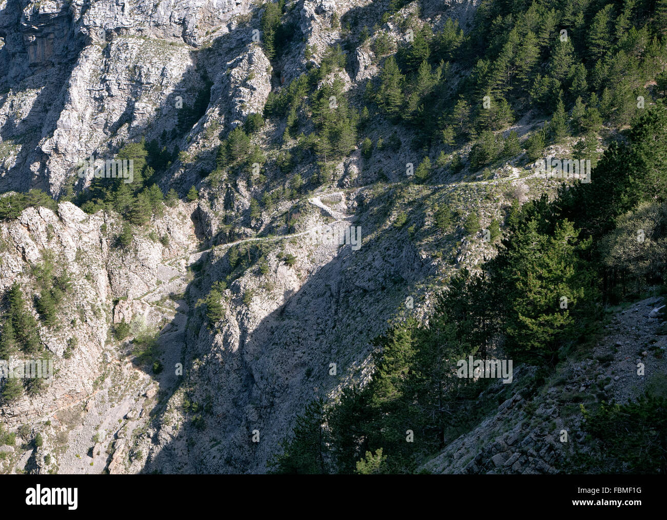 Winding serpentine path  in the mountains of Montenegro Stock Photo