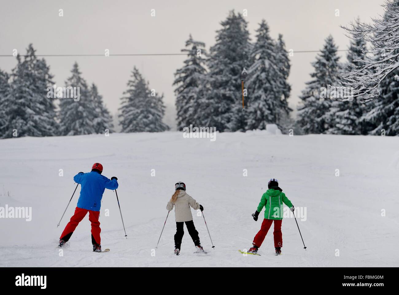 People doing winter sports, Germany, in the Harz mountains, 15. January