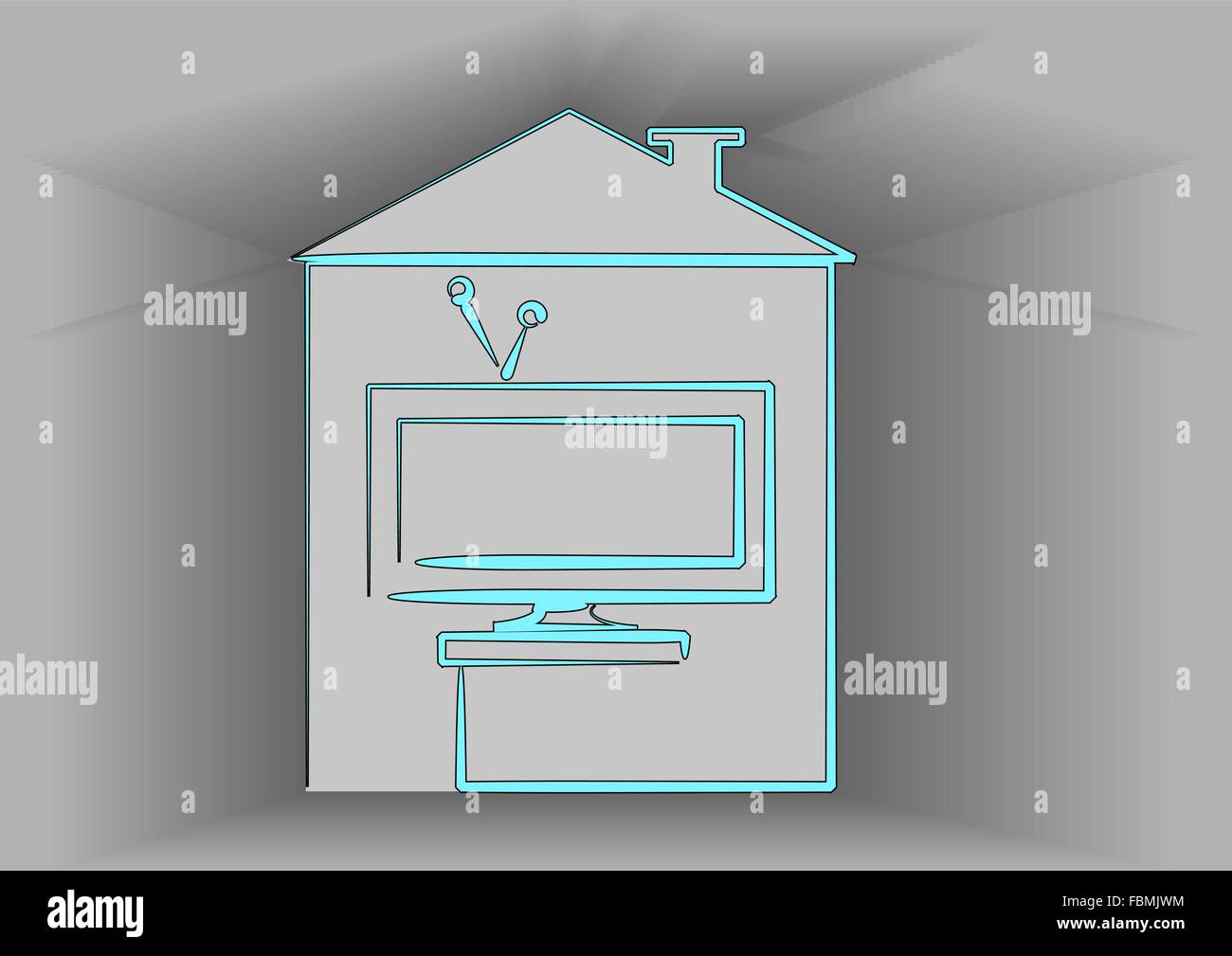 icon of television in flat color Stock Vector Image & Art - Alamy