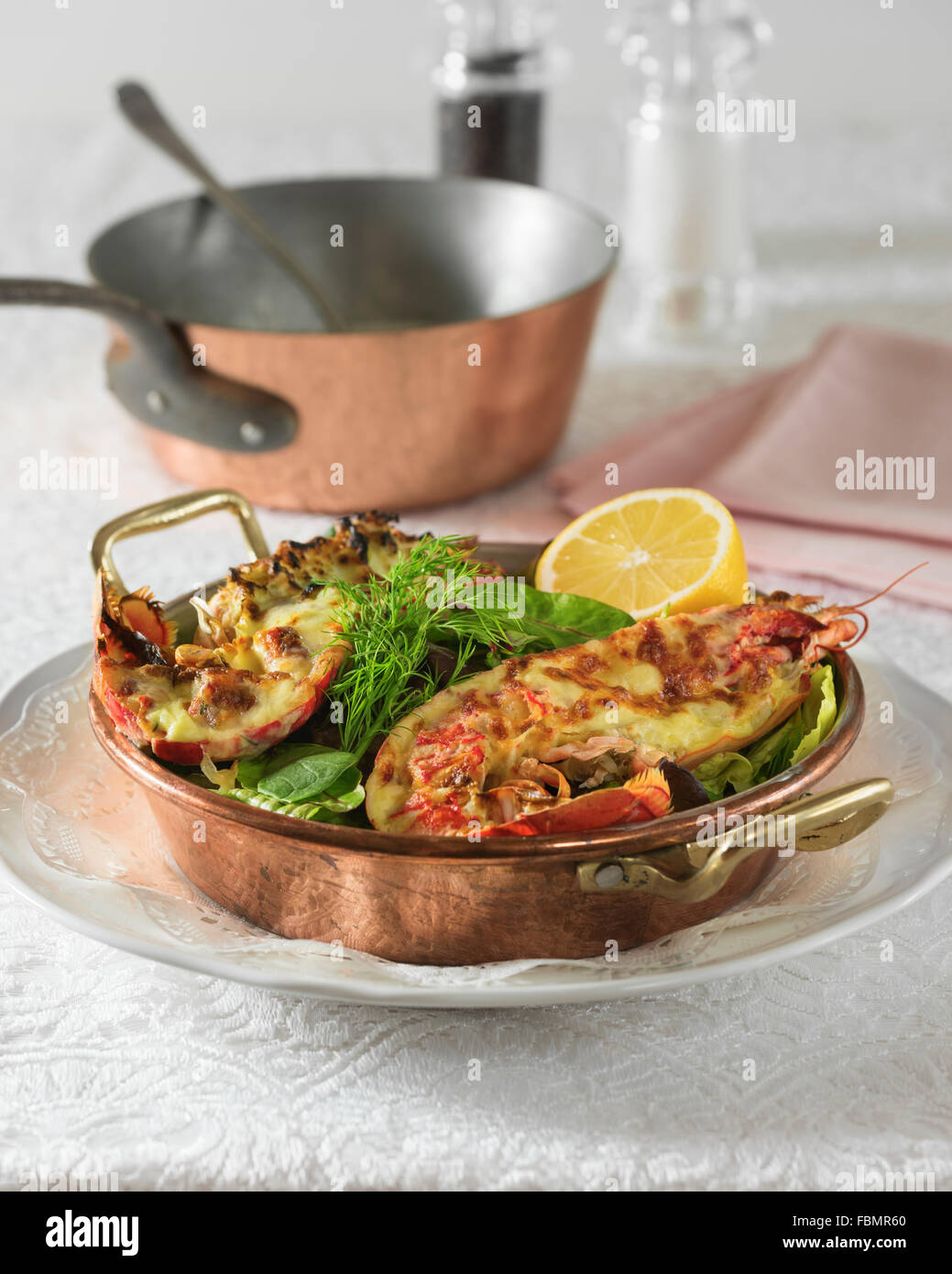 Lobster thermidor Stock Photo