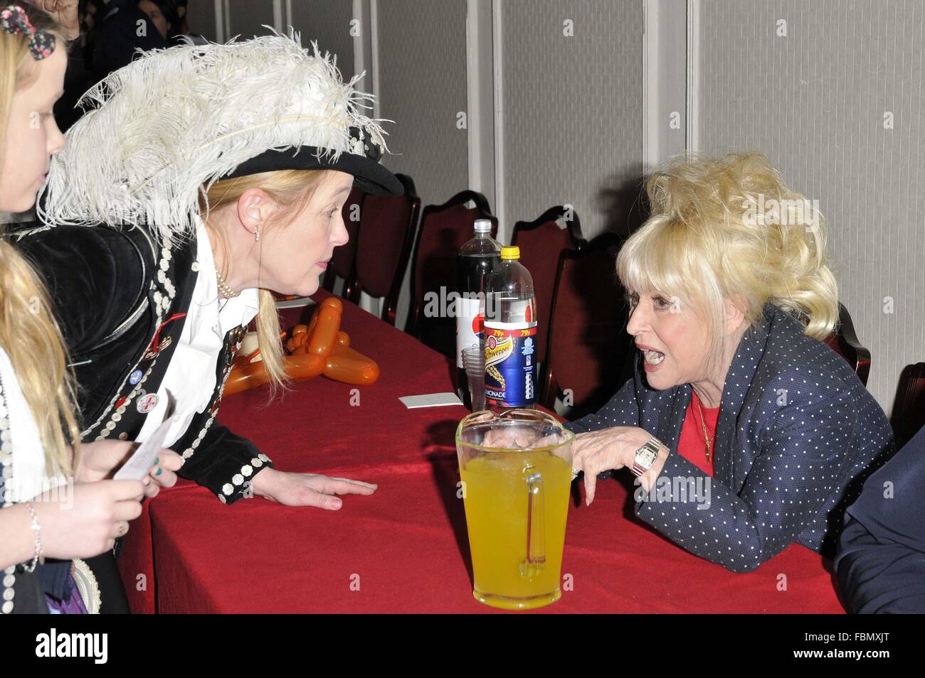 London. UK.   Barbara Windsor  at the . Mad Hatter's Tea Party organised by the London Taxi Drivers' Fund to help underprivileged children, Grosvenor House Hotel, Park Lane 19th January 2014. Ref:LMK315-46422-200114. Can Nguyen/Landmark Media WWW.LMKMEDIA.COM. Stock Photo