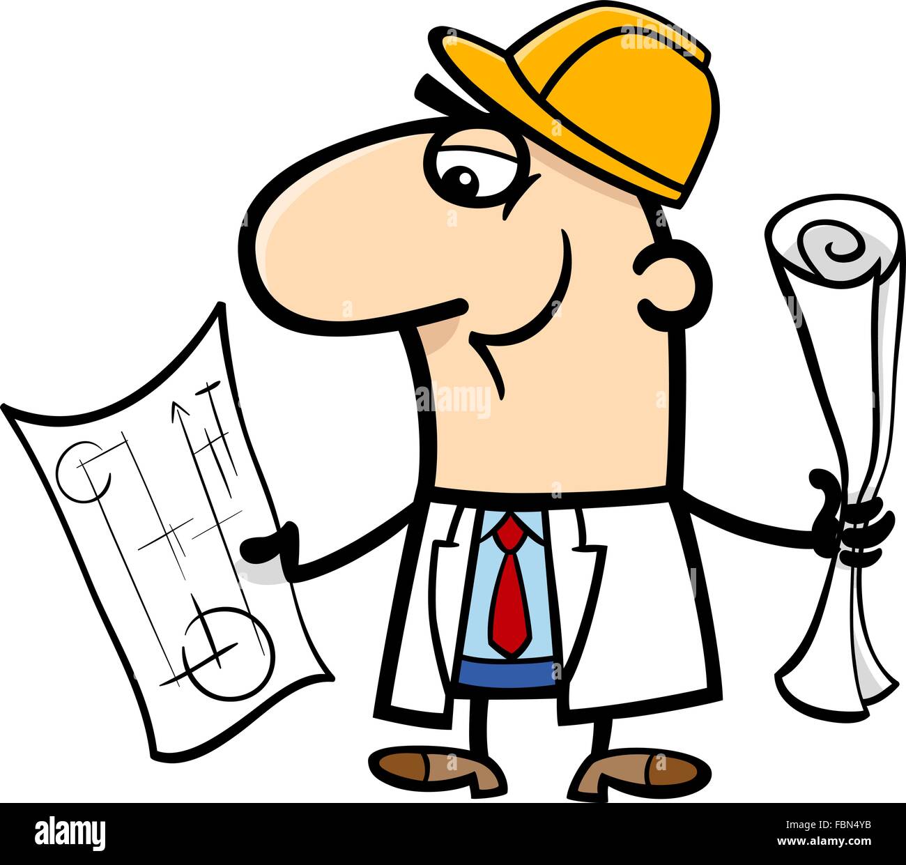 engineer drawing plans cartoon illustration Stock Vector Image & Art - Alamy