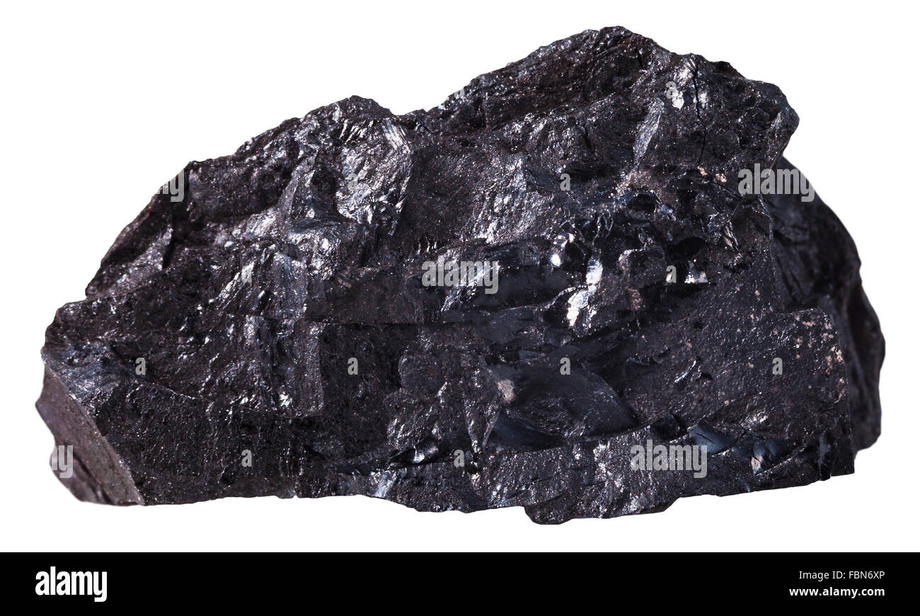 macro shooting of specimen natural rock black anthracite (coal