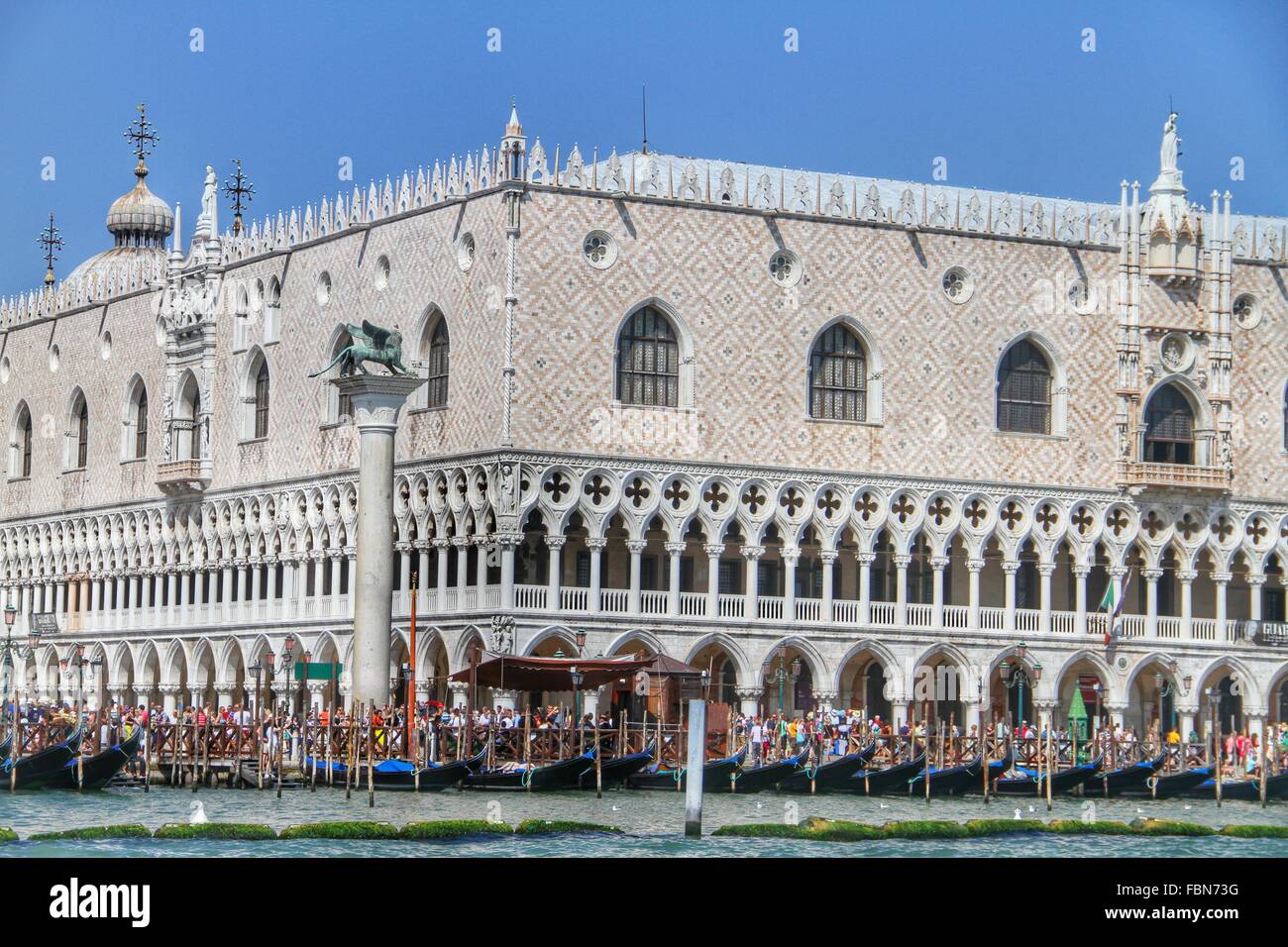 Exterior Of Doges Palace Against Clear Blue Sky Stock Photo - Alamy