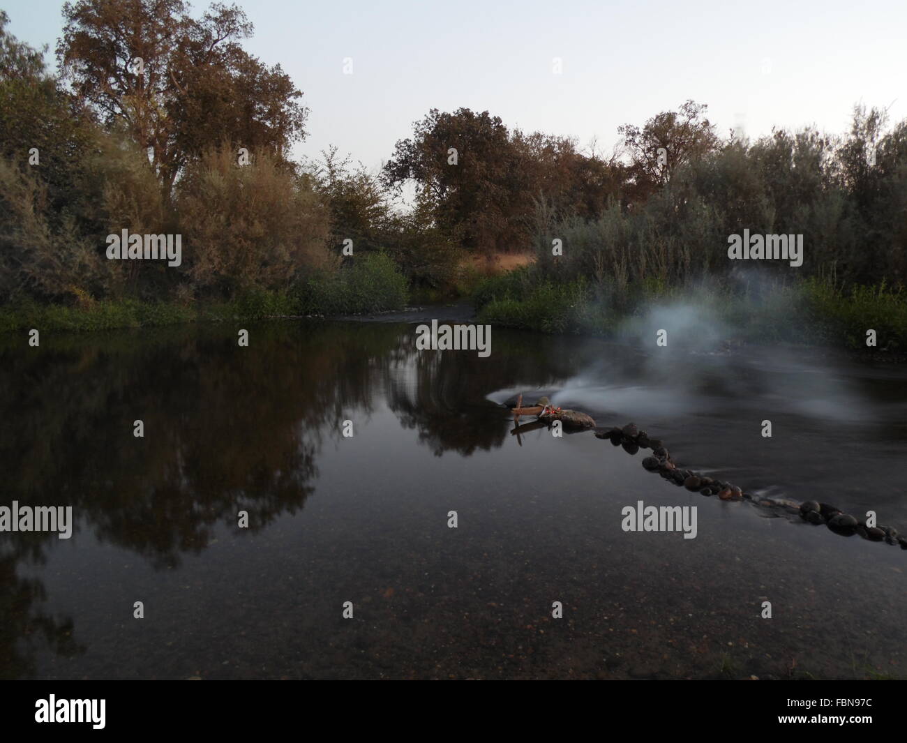 Smoke Emitting From River Stock Photo Alamy