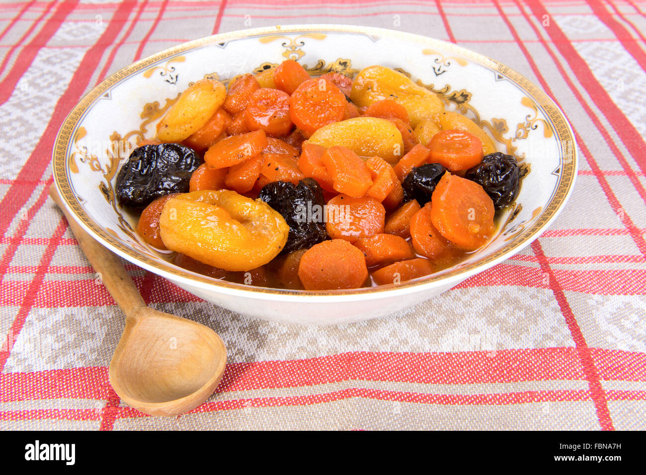 A traditional Ashkenazi Jewish sweet dish, made of carrots, stewed with