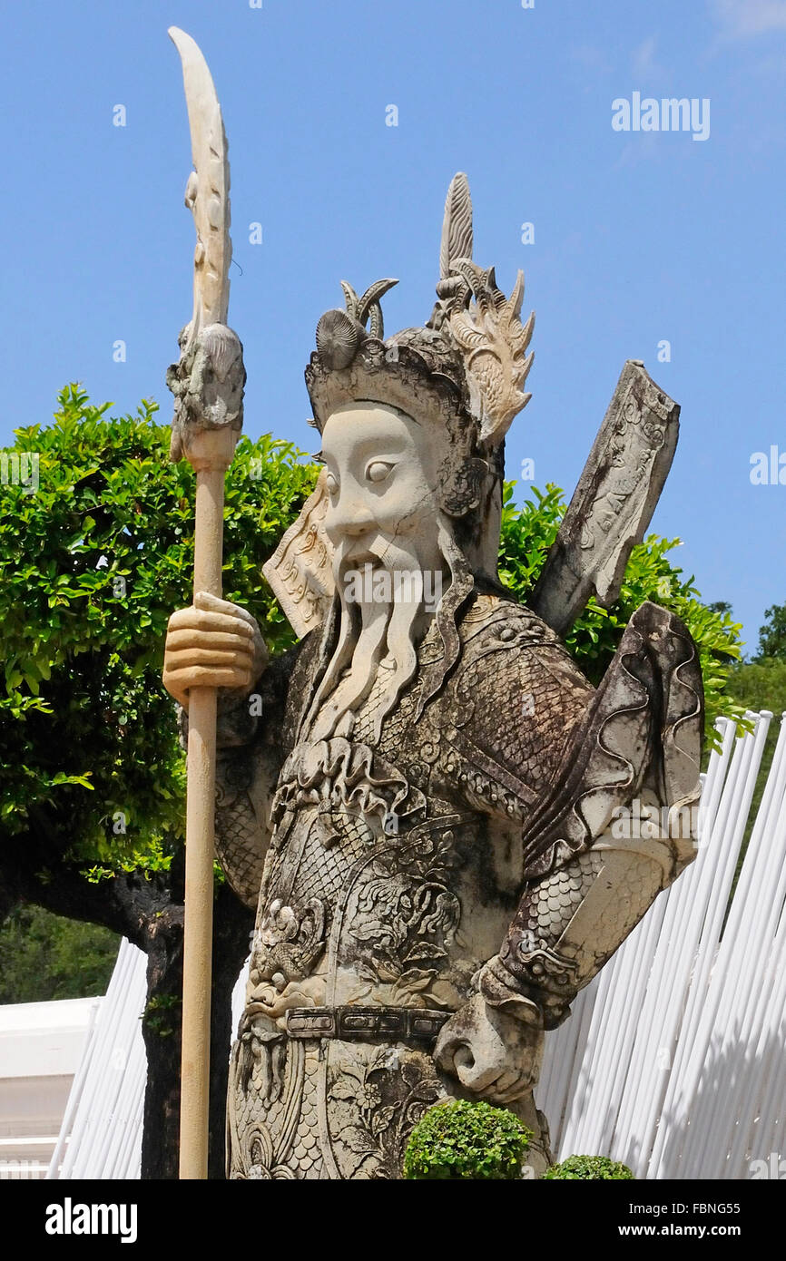Guardian Statue At Wat Pho, Temple Of The Reclining Buddha; Bangkok, Thailand Stock Photo