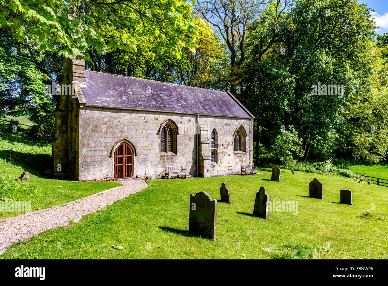 The Church of St. Ethelburga, Great Givendale, Pocklington on the Yorkshire Wolds Stock Photo