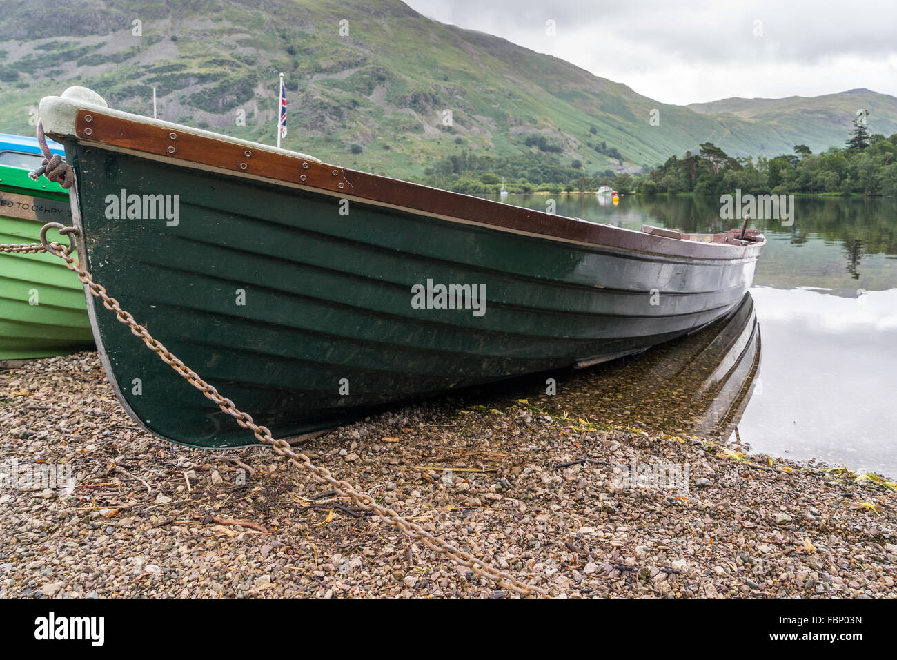 Rowing boats moored at Ullswater Stock Photo - Alamy