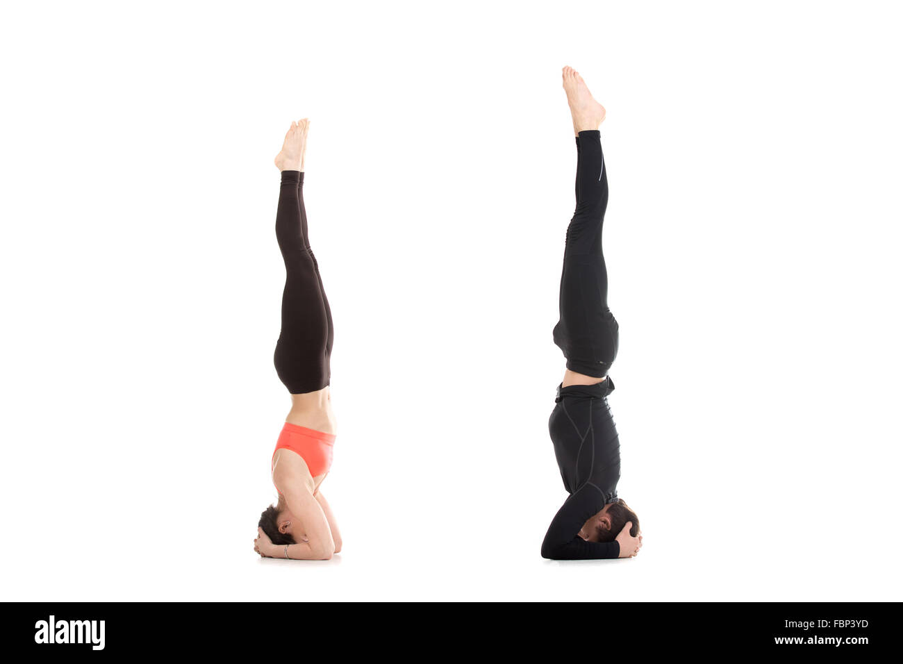 Paired Yoga on a Blue Background Stock Photo - Image of flexible, asana:  30102714