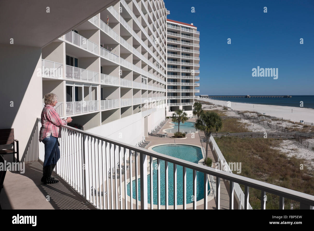 Lighthouse condominiums at Orange Beach, Alabama with the Gulf Shores