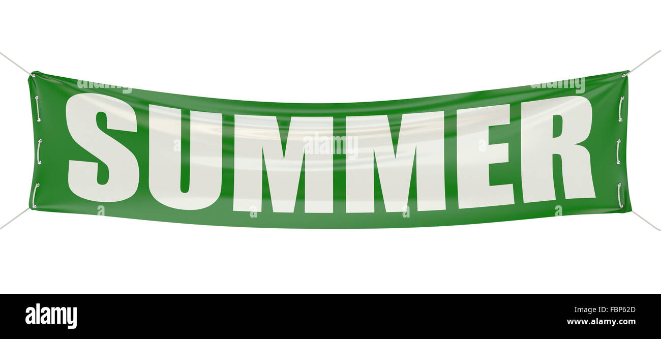 summer concept on the green banner Stock Photo